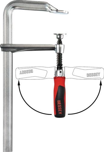 BESSEY Ganzstahlschraubzwinge GZ-KG Spann-W.600mm A.120mm 2-K-Klappgriff