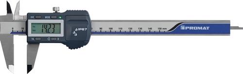 PROMAT Messschieber DIN 862 IP67 150 mm digital mit Toleranzfunktion eckig