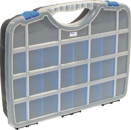 Sortimentskasten Basic Line transparent schwarz-blau