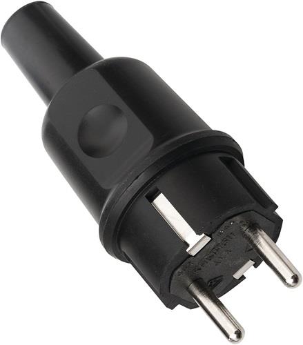 KALTHOFF Schutzkontaktstecker 10-/16~ A 250 V schwarz IP44 Vollgummi