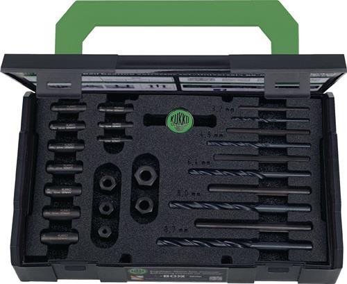 KUKKO Schraubenausdrehersatz 49-U-B M 5 - M 16 25-teilig inkl. passende HSS Bohrer