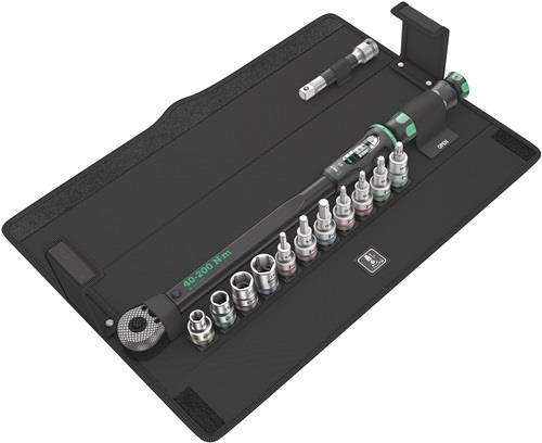 WERA Drehmomentschlüsselset Click-Torque C 3 Set 1 13-teilig 40 - 200 Nm 1/2 ″ 12 Einsätze/Verlängerung