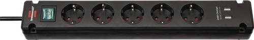 BRENNENSTUHL Steckdosenleiste Bremounta 16 A 230V schwarz Steckd.5 3m H05VV-F 1,5mm²