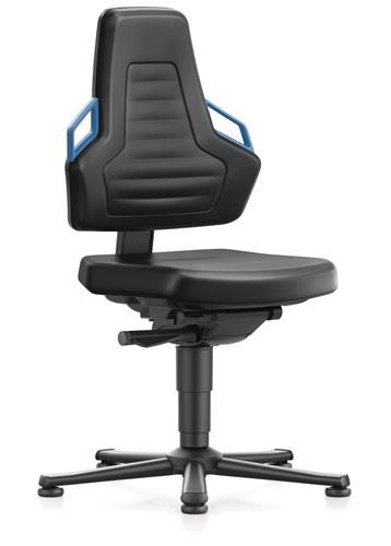 BIMOS Arbeitsdrehstuhl Nexxit Bodengleiter Grifffarbe blau 450-600 mm