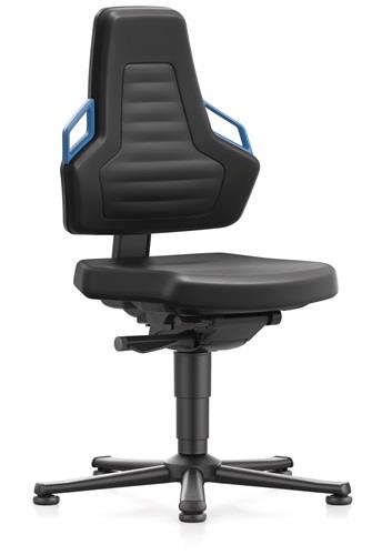 BIMOS Arbeitsdrehstuhl Nexxit Bodengleiter Grifffarbe blau 450-600 mm