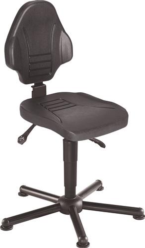 MEY Arbeitsdrehstuhl W13 Bodengleiter Polyurethanschaum schwarz Grifffarbe schwarz 440-580 mm