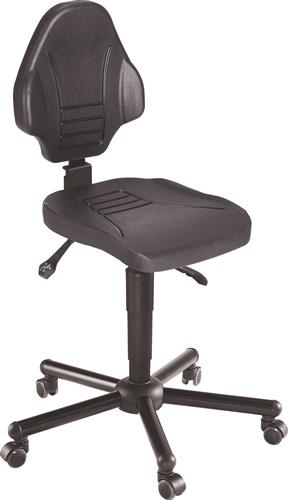 MEY Arbeitsdrehstuhl W13 Rollen Polyurethanschaum schwarz Grifffarbe schwarz 470-610 mm