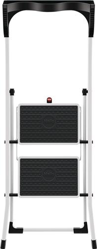 HAILO Klapptritt Stufen einschl. Plattform 2 Plattformhöhe 470 mm Stahl mit Anti-Rutsch-Matten weiß