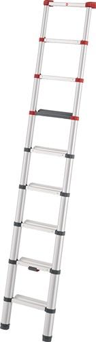 HAILO Stufen-Teleskop-Anlegeleiter Aluminium SprossenStufen 9 max. Gesamtbelastung 150 kg