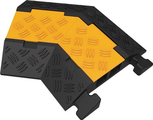 Schlauch- und Kabelbrücke, Höhe: 45mm, Vollgummi schwarz/gelb