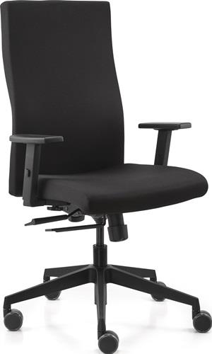 TREND OFFICE Bürodrehstuhl mit Synchrontechnik schwarz 420-530 mm mit Armlehnen Tragfähigkeit 110 kg
