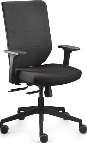 TREND OFFICE Bürodrehstuhl Comfort Armlehnen, breiten- und höhenverstellbar schwarz 410-520 mm mit Synchrontechnik Tragfähigkeit 110 kg