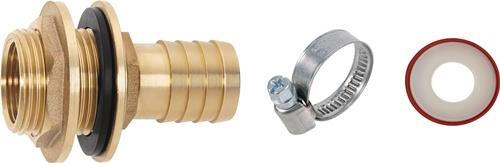 GEKA Regentonnenanschluss Set Messing Schlauchgröße 25 mm Innengewinde 3/4 ″