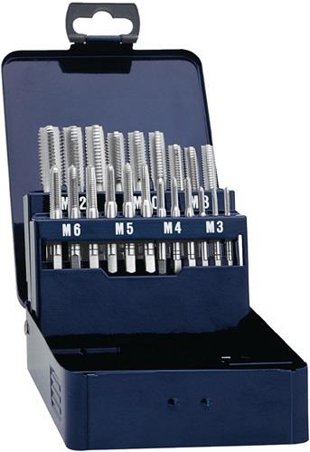 PROMAT Gewindebohrersatz DIN 352 M3-M12 21 teilig HSS