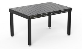 Schweißtisch Professional 750 1500x1000x100 Plasmanitriert Fuß höhenverstellbar mit Lenkrolle und Feststellbremse 600-900