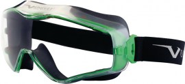 Vollsichtbrille 6x3 EN 166, EN 170 Rahmen gunmetallic/grün, Scheibe klar Polycarbonat UNIVET