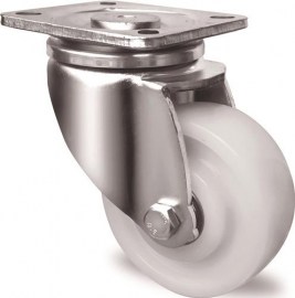 TECWERK Schwerlast-Lenkrolle Kunststoff Platte L100xB85 mm Farbe Rolle weiß