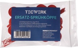 TECWERK Ersatzsprühköpfe je 12 Sprühköpfe u. Röhrchen (150 mm) Kunststoff Beutel