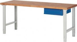TECWERK Werkbank Serie BK 650 lichtgrau / enzianblau 1 Schublade