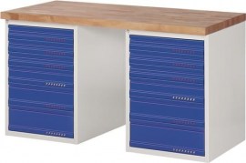 TECWERK Werkbank Serie BK 650 lichtgrau / enzianblau