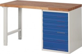 TECWERK Werkbank Serie BK 650 lichtgrau / enzianblau