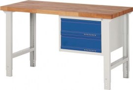 TECWERK Werkbank Serie BK 650 lichtgrau / enzianblau 2 Schubladen