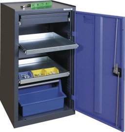 TECWERK Werkzeug-/Beistellschrank H1000xB500xT500 mm anthrazitgrau/taubenblau, NCS
