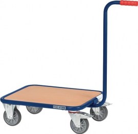 TECWERK Griffroller L600xB500mm Holzwerkstoffplattform saphirblau, RAL 5003 Tragfähigkeit 250 kg