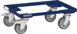 TECWERK Kistenroller Tragfähigkeit 250 kg TPE-Bereifung L605xB405mm Winkelstahl saphirblau, RAL 5003