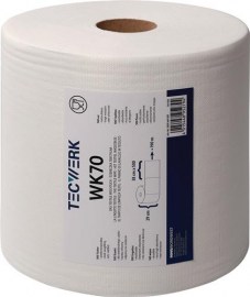 TECWERK Putztuch WK 70 L.ca.380 mmxB.ca.290 mm weiß 1-lagig Rolle