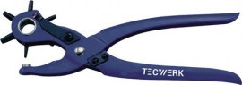 TECWERK Revolverlochzange Gesamtlänge 240 mm 2 / 2,5 / 3 / 3,5 / 4 und 5 mm blau pulverbeschichtet