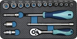 TECWERK Steckschlüsselsatz 18-teilig 1/4 ″ Schlüsselweiten 4-14 mm Anzahl Zähne 20 6-Kant
