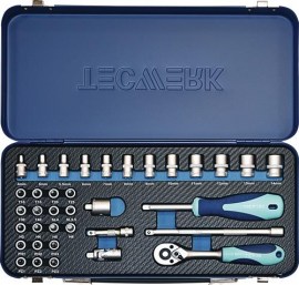 TECWERK Steckschlüsselsatz 36-teilig 1/4 ″ Schlüsselweiten 4-14 mm Anzahl Zähne 20 6-Kant