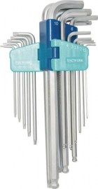 TECWERK Winkelschraubendrehersatz 9-teilig T9 - T45 Kunststoffhalter
