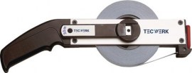 TECWERK Rahmenbandmaß A cm EG II Aluminium weiß Stahlmaßband