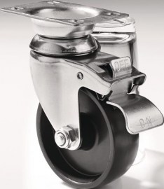 TECWERK Rollensatz 4-teilig 4 Rollen, 2x fix + 2x schwenkbare Rollen