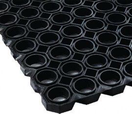 Gummi Wabenmatte schwarz NR/SBR ohne Gewebeeinlage