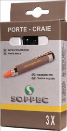 SOPPEC Kreidehalter für Kreiden rund/eckig Länge 120 mm 3 Stück / Schachtel