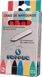 SOPPEC Markierkreide unpapiert 12 Stück / Schachtel