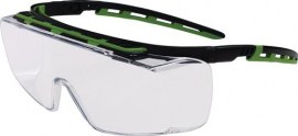 PRO FIT Schutzbrille Kubik EN 166 EN 170 Bügel schwarz/grün,Scheibe klar PC