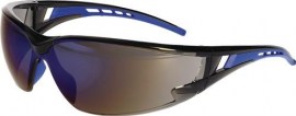 PRO FIT Schutzbrille Racer 2.0 EN 166, EN 172 Bügel schwarz/blau, Scheibe verspiegelt