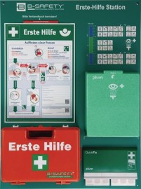 B-SAFETY Erste Hilfe Station B800xH600xT150ca.mm Grün/Weiß