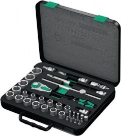 WERA Steckschlüsselsatz Zyklop Speed 37-teilig 1/2 ″ Schlüsselweiten 10-32 mm Anzahl Zähne 72 6-Kant