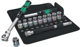 WERA Steckschlüsselsatz 8006 SC 1 13-teilig 1/2 ″ Schlüsselweiten 10-19 mm Anzahl Zähne 72 6-Kant