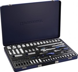 PROMAT Steckschlüsselsatz 91-teilig 1/4 + 1/2 ″ Schlüsselweiten 4-32 mm Anzahl Zähne 20/36 6-Kant