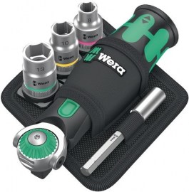 WERA Steckschlüsselsatz 8009 Zyklop Pocket Set 2 19-teilig 3/8″ + 1/4 ″ Anzahl Zähne 72