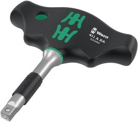 WERA Hebelumschaltknarre 411 A RA Quergriff 1/4 ″ Zähne 80 Länge 89 mm legierter Werkzeugstahl