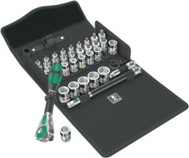 WERA Steckschlüsselsatz 8100 SB ALL-in Zyklop Speed 35-teilig 3/8 ″ Schlüsselweiten 6-19 mm Anzahl Zähne 72 6-Kant