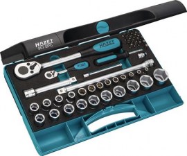 HAZET Steckschlüsselsatz 953SPC 47-teilig 1/4 + 1/2 ″ Schlüsselweiten 5-27 mm Anzahl Zähne 20/32 6-Kant