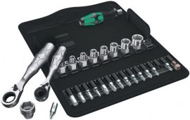 WERA Steckschlüsselsatz KK Zyklop Mini 2 27-teilig 1/4 ″ Schlüsselweiten 4-13 mm Anzahl Zähne 60/60 6-Kant